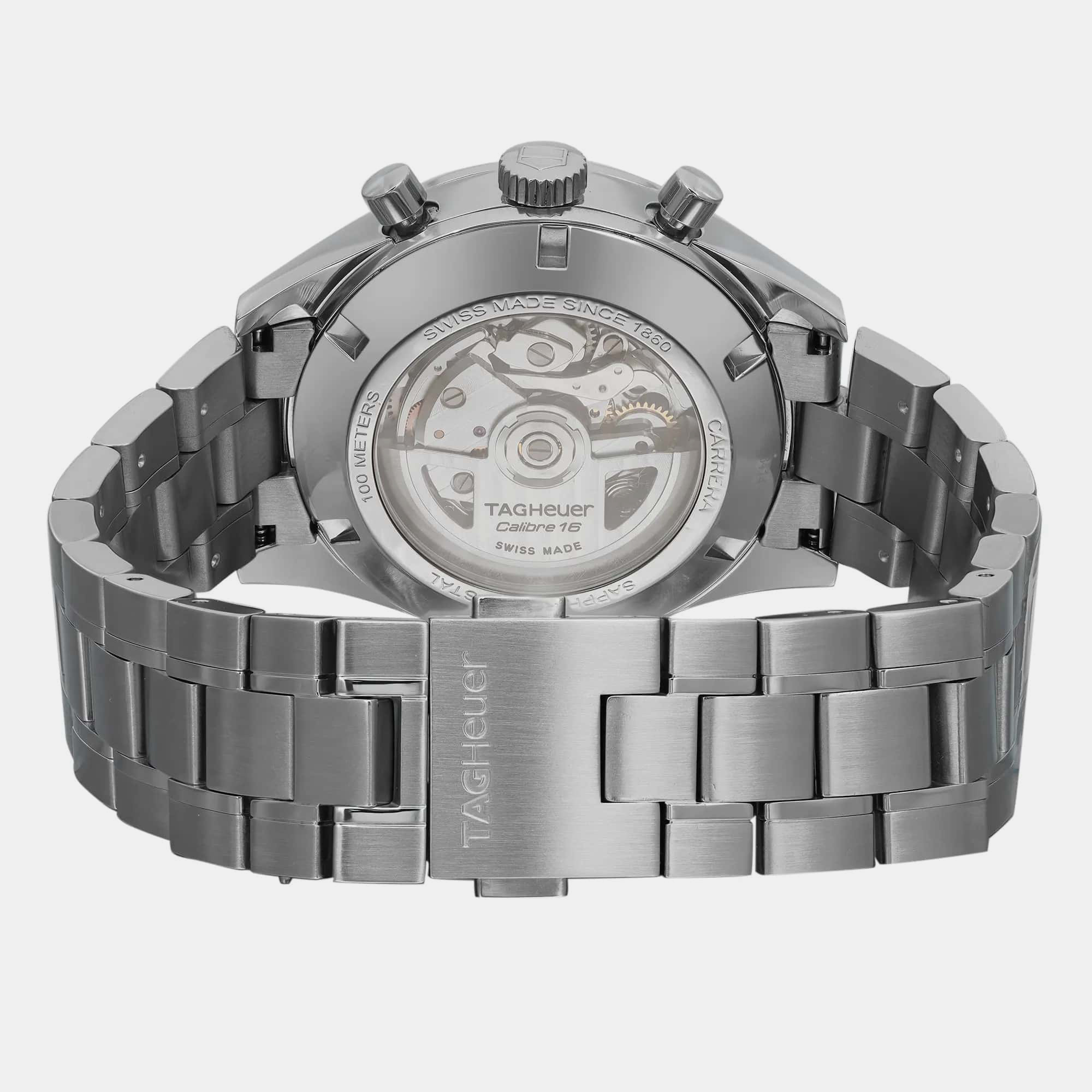 Tag Heuer Black Stainless Steel Carrera Automatic Men`s Wristwatch 41 mm 