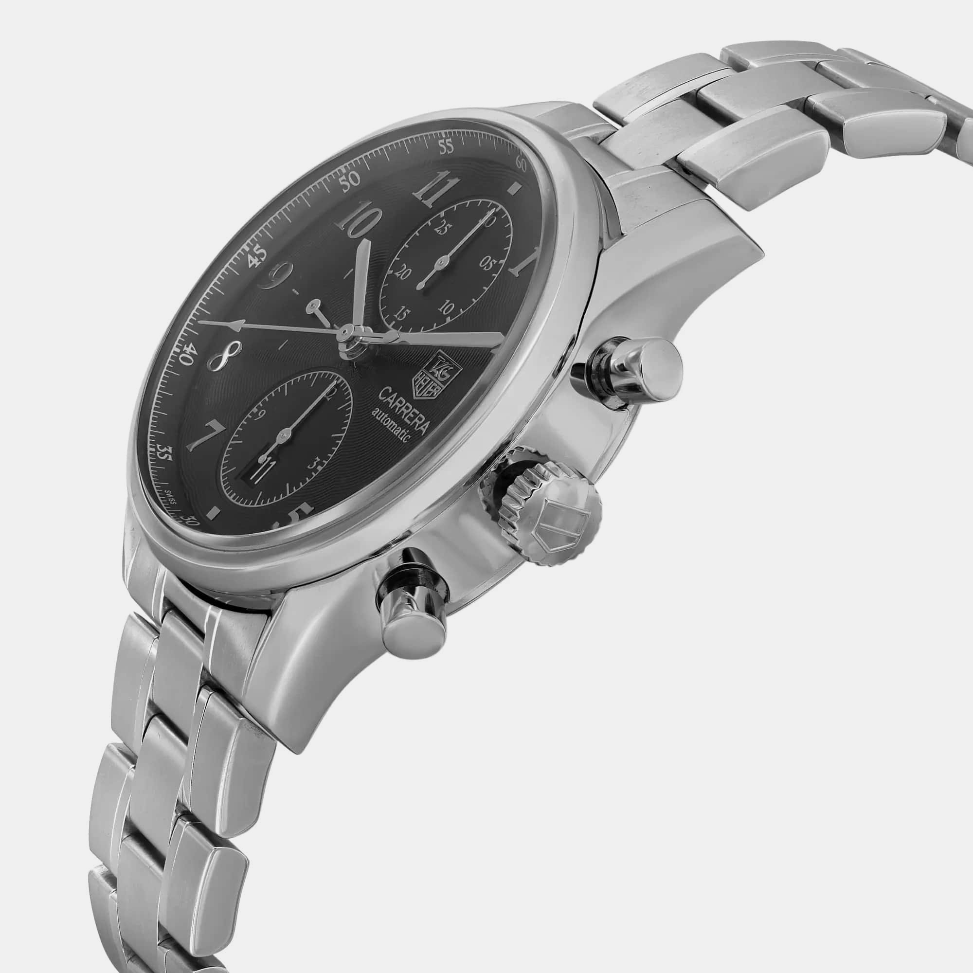Tag Heuer Black Stainless Steel Carrera Automatic Men`s Wristwatch 41 mm 