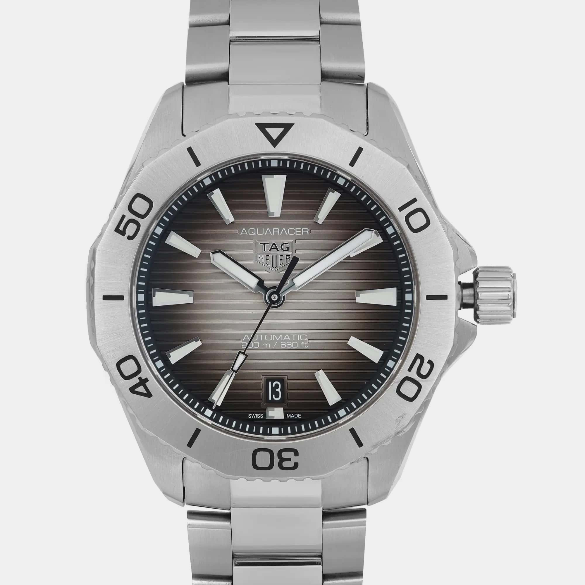 Tag Heuer Black Stainless Steel Aquaracer WBP2110.BA0627 Automatic Men`s Wristwatch 40 mm 