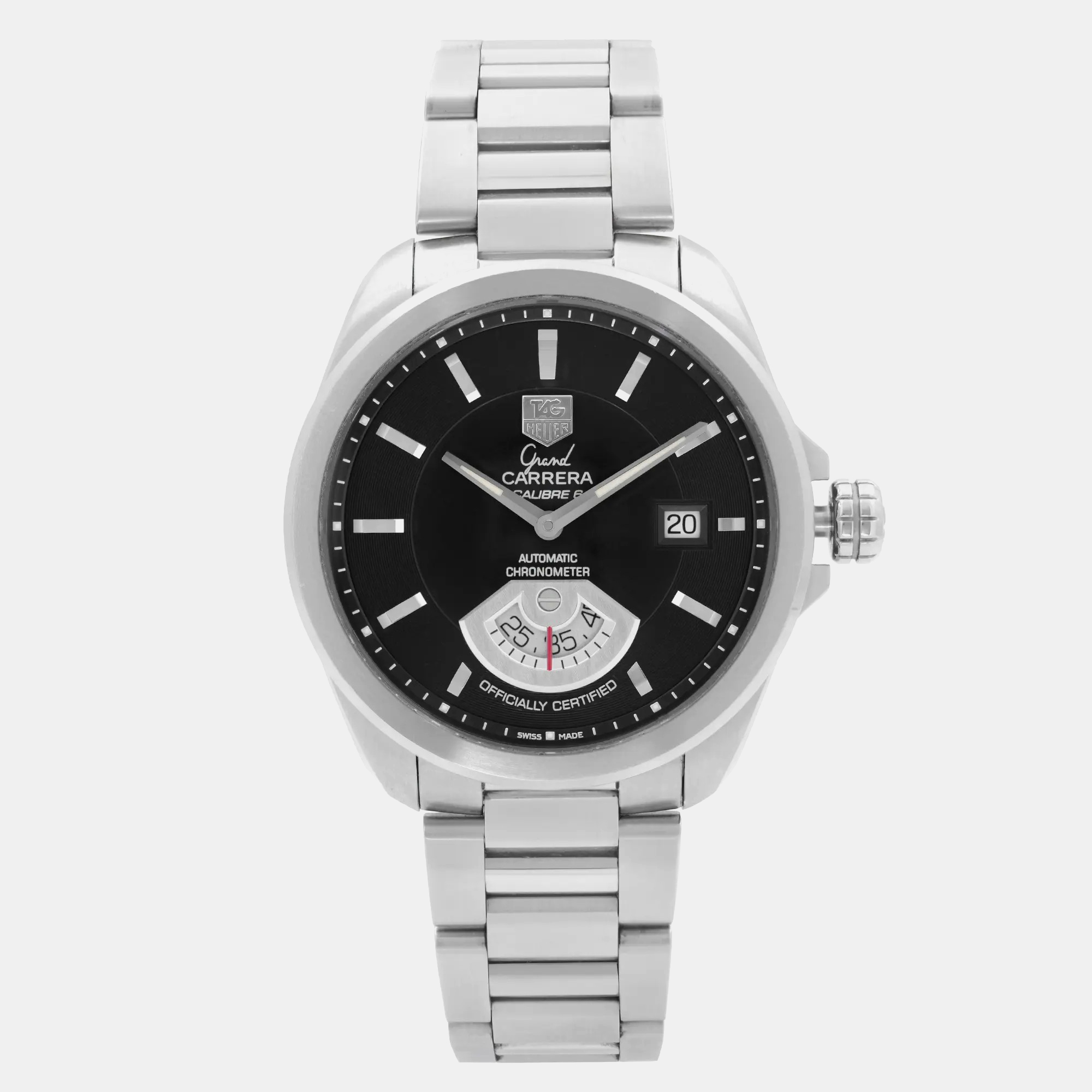 

Tag Heuer Black Stainless Steel Grand Carrera WAV511A.BA0900 Automatic Men's Wristwatch 40 mm