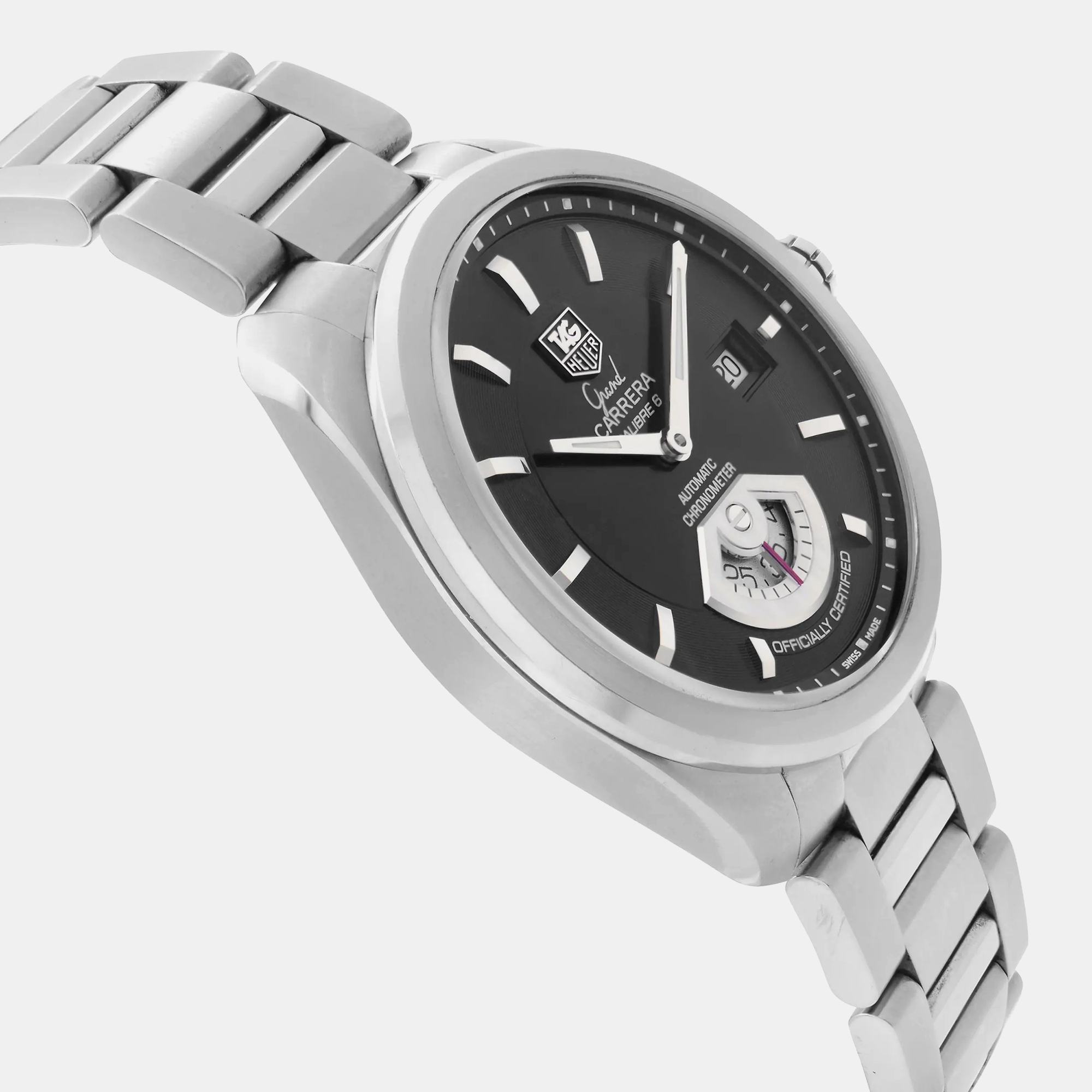 Tag Heuer Black Stainless Steel Grand Carrera WAV511A.BA0900 Automatic Men`s Wristwatch 40 mm 