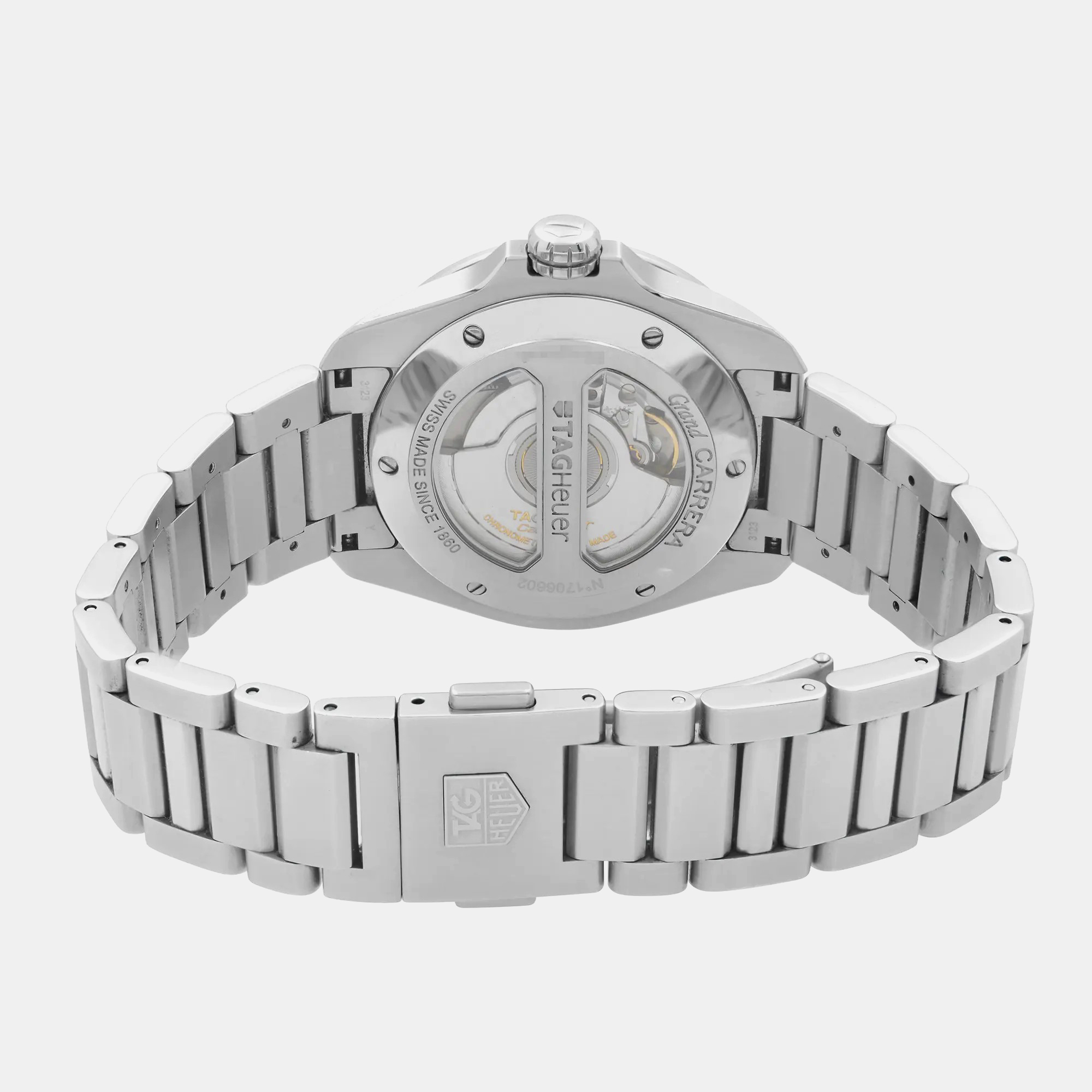 Tag Heuer Black Stainless Steel Grand Carrera WAV511A.BA0900 Automatic Men`s Wristwatch 40 mm 
