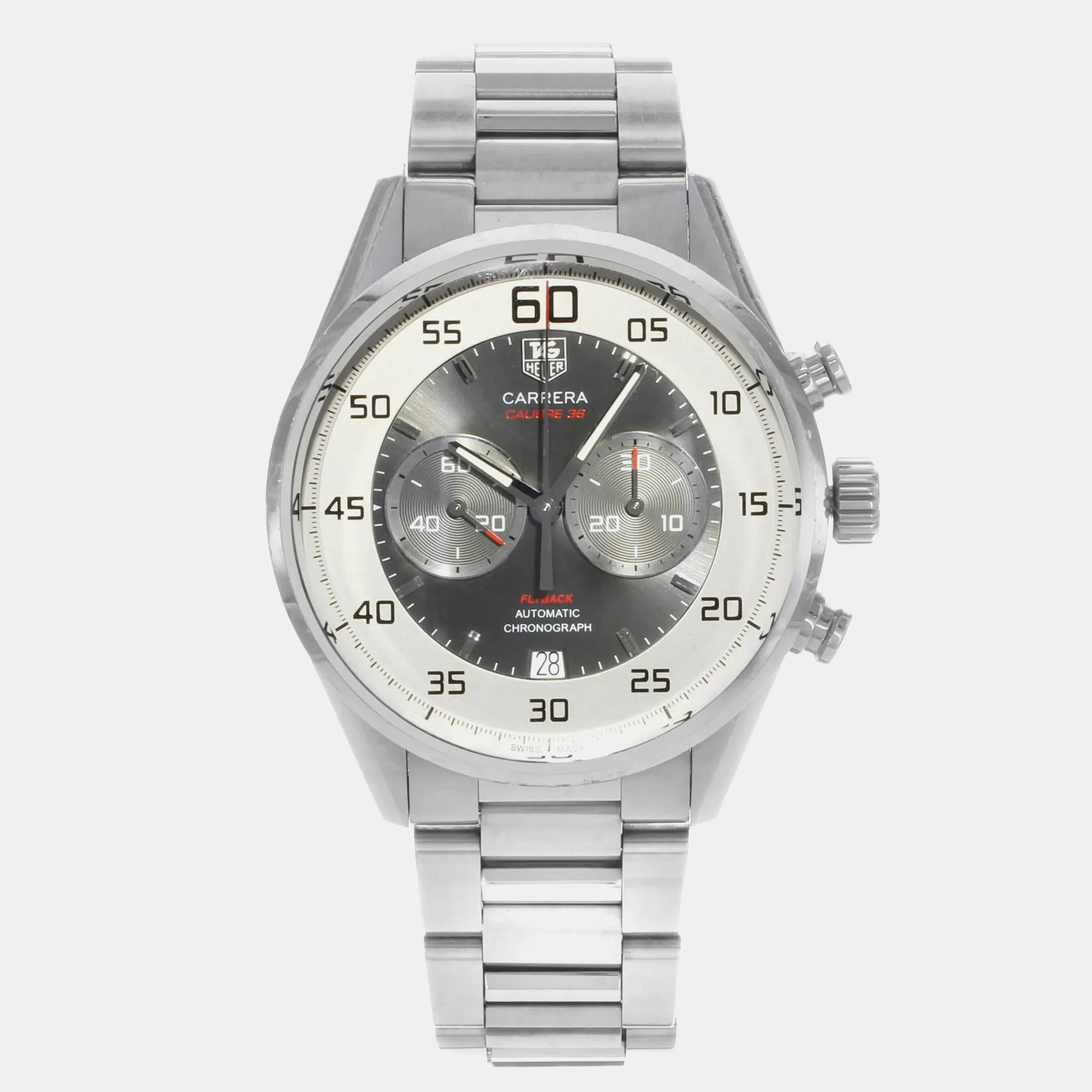 

Tag Heuer Silver Stainless Steel Carrera CAR2B11.BA0799 Automatic Men's Wristwatch 43 mm