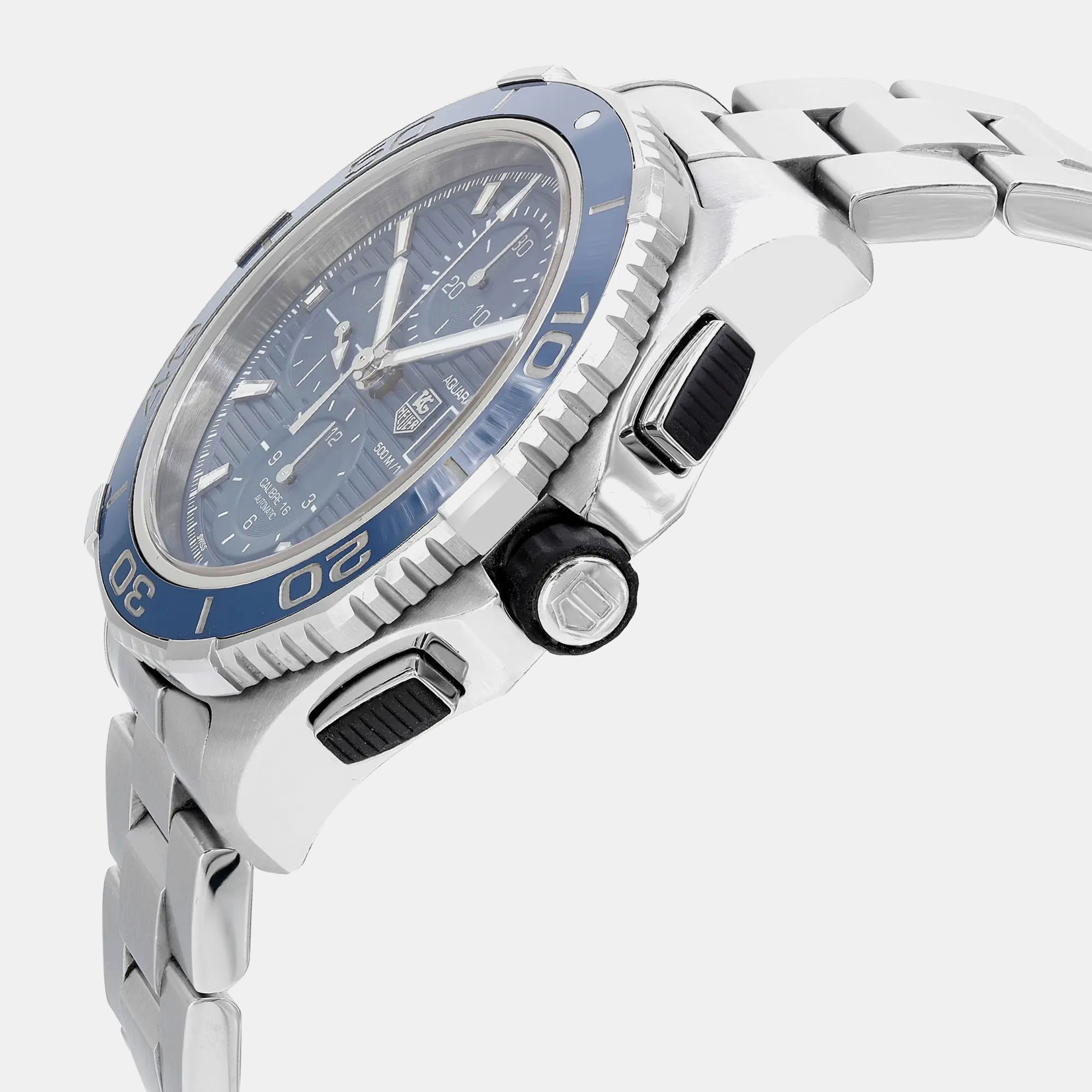 Tag Heuer Blue Stainless Steel Aquaracer CAK2112.BA0833 Automatic Men`s Wristwatch 43 mm 