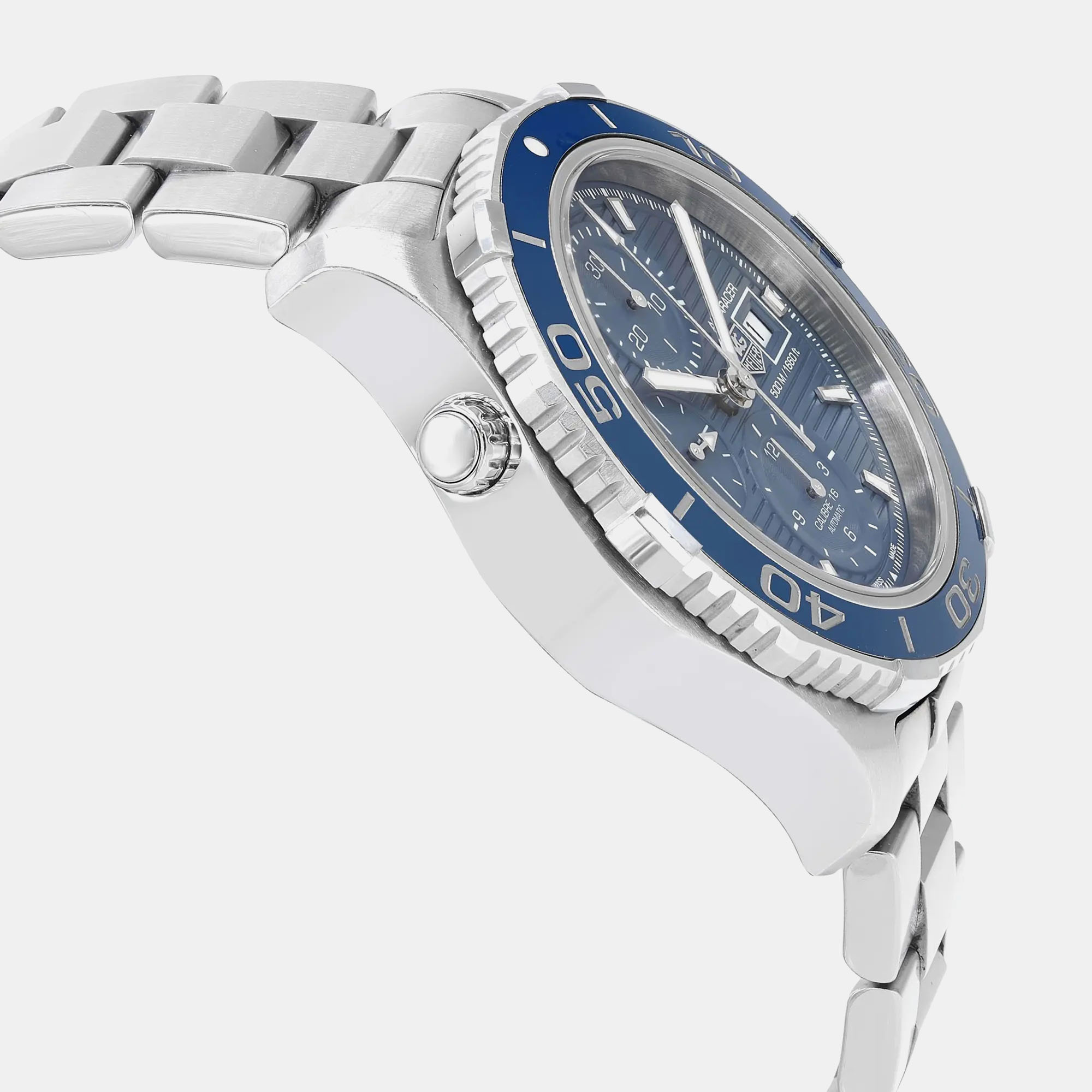 Tag Heuer Blue Stainless Steel Aquaracer CAK2112.BA0833 Automatic Men`s Wristwatch 43 mm 