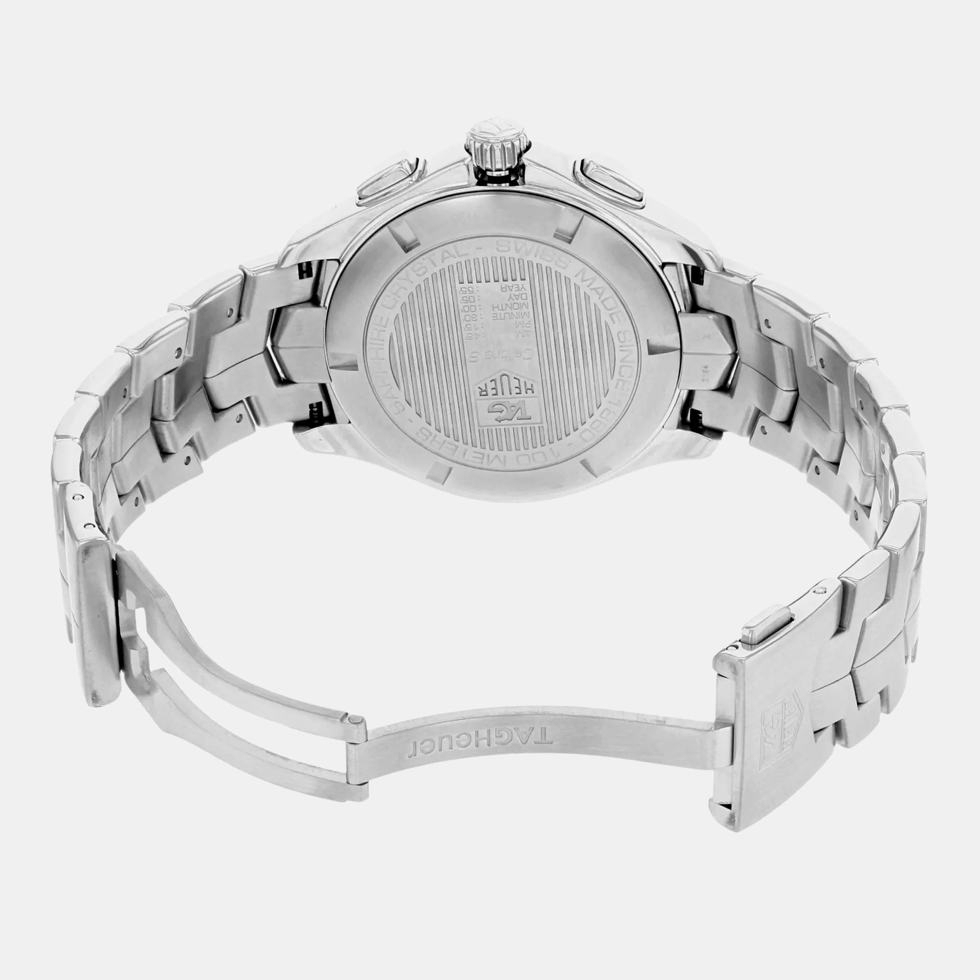Tag Heuer Silver Stainless Steel Link CAT7011.BA0952 Quartz Men`s Wristwatch 43 mm 