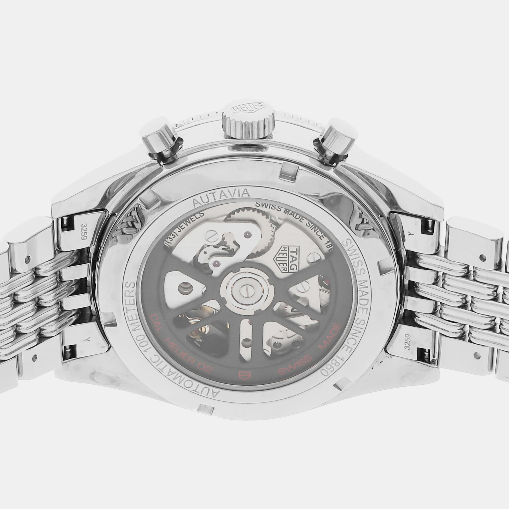 Pre-Owned Tag Heuer Heuer Heritage Autavia Chronograph Calibre Heuer 02 CBE2110.BA0687 42 mm 