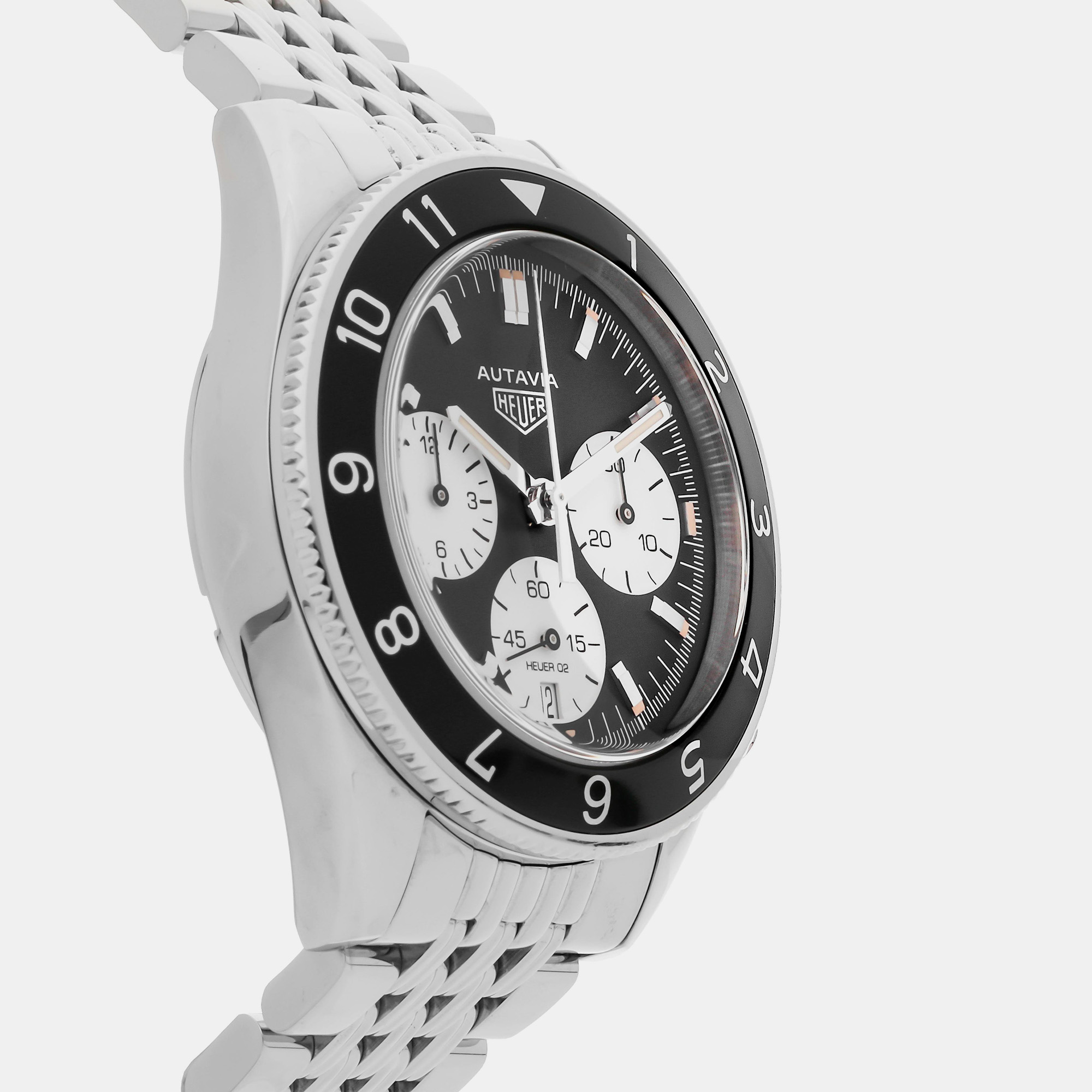 Pre-Owned Tag Heuer Heuer Heritage Autavia Chronograph Calibre Heuer 02 CBE2110.BA0687 42 mm 