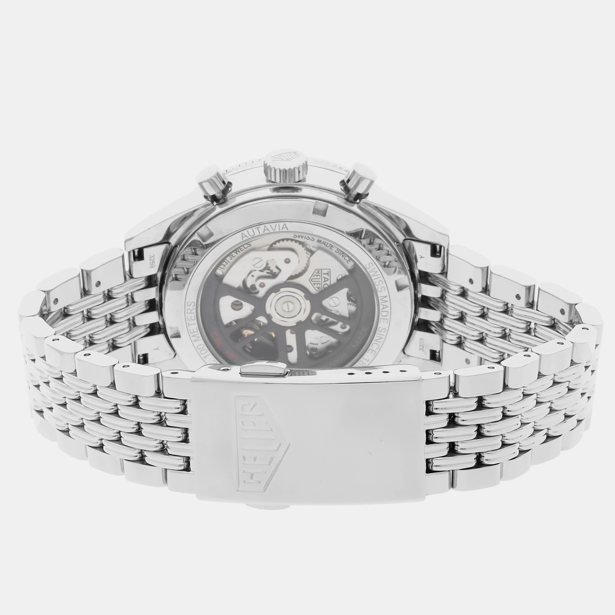 Pre-Owned Tag Heuer Heuer Heritage Autavia Chronograph Calibre Heuer 02 CBE2110.BA0687 42 mm 