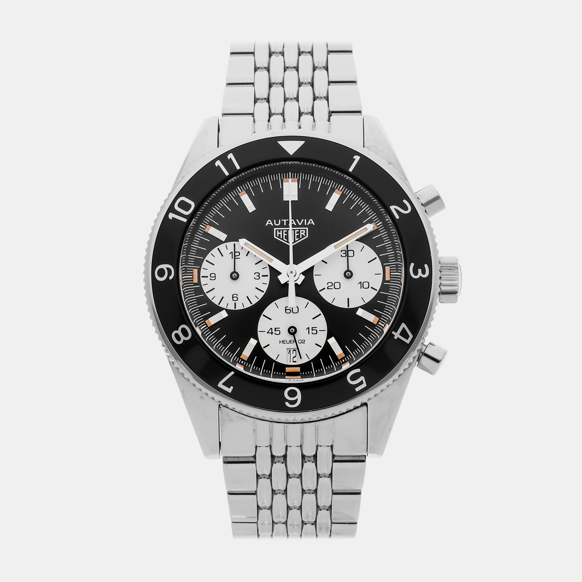 

Pre-Owned Tag Heuer Heuer Heritage Autavia Chronograph Calibre Heuer 02 CBE2110.BA0687 42 mm, Black