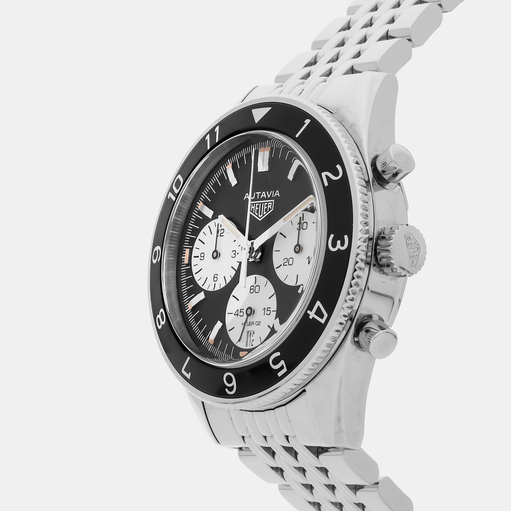 Pre-Owned Tag Heuer Heuer Heritage Autavia Chronograph Calibre Heuer 02 CBE2110.BA0687 42 mm 