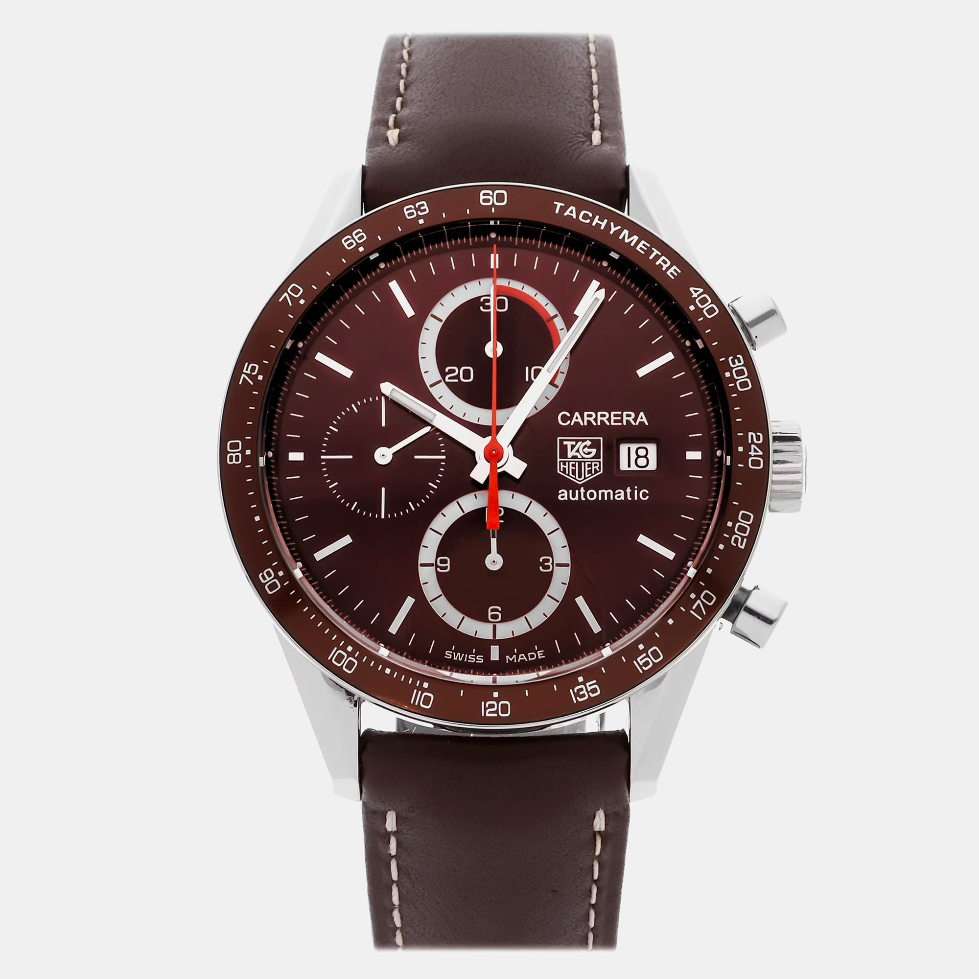 

Pre-Owned Tag Heuer Carrera Chronograph CV2013.FC6234, Brown