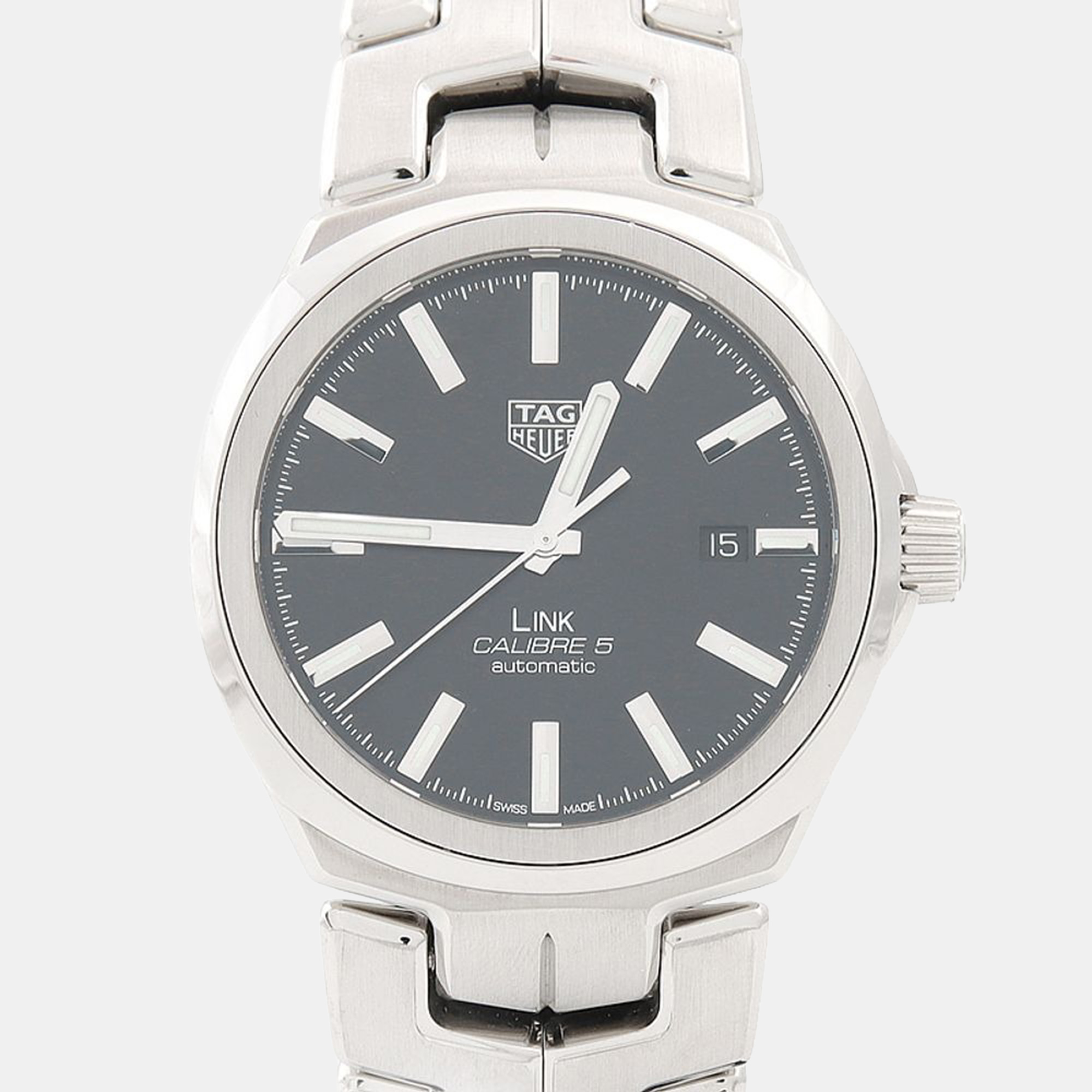 

Tag Heuer Link WBC2110 Automatic Stainless Steel Men's Wristwatch 41 mm, Black