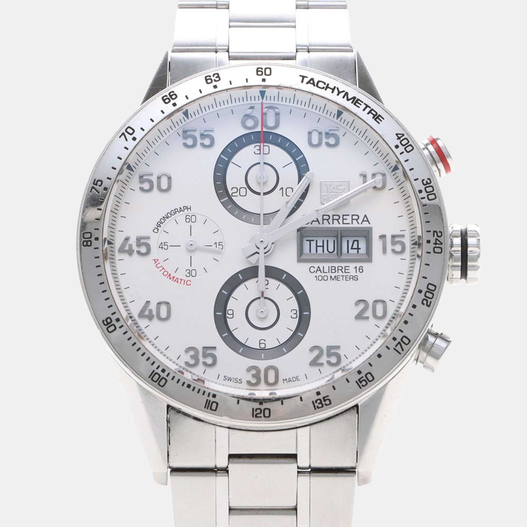 

Tag Heuer Carrera CV2A11 Automatic Stainless Steel Men's Wristwatch 44 mm, White