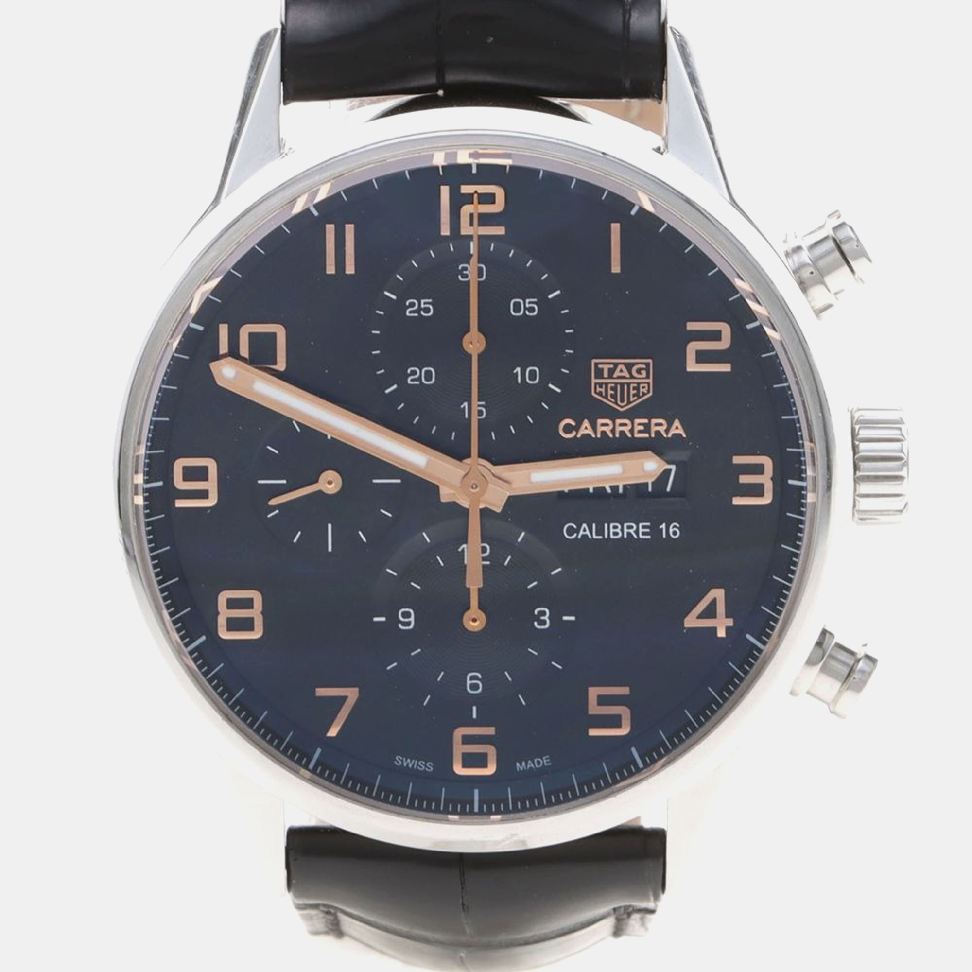 

Tag Heuer Carrera Chrono CV2A1AB Automatic Stainless Steel Men's Wristwatch 43.5 mm, Blue