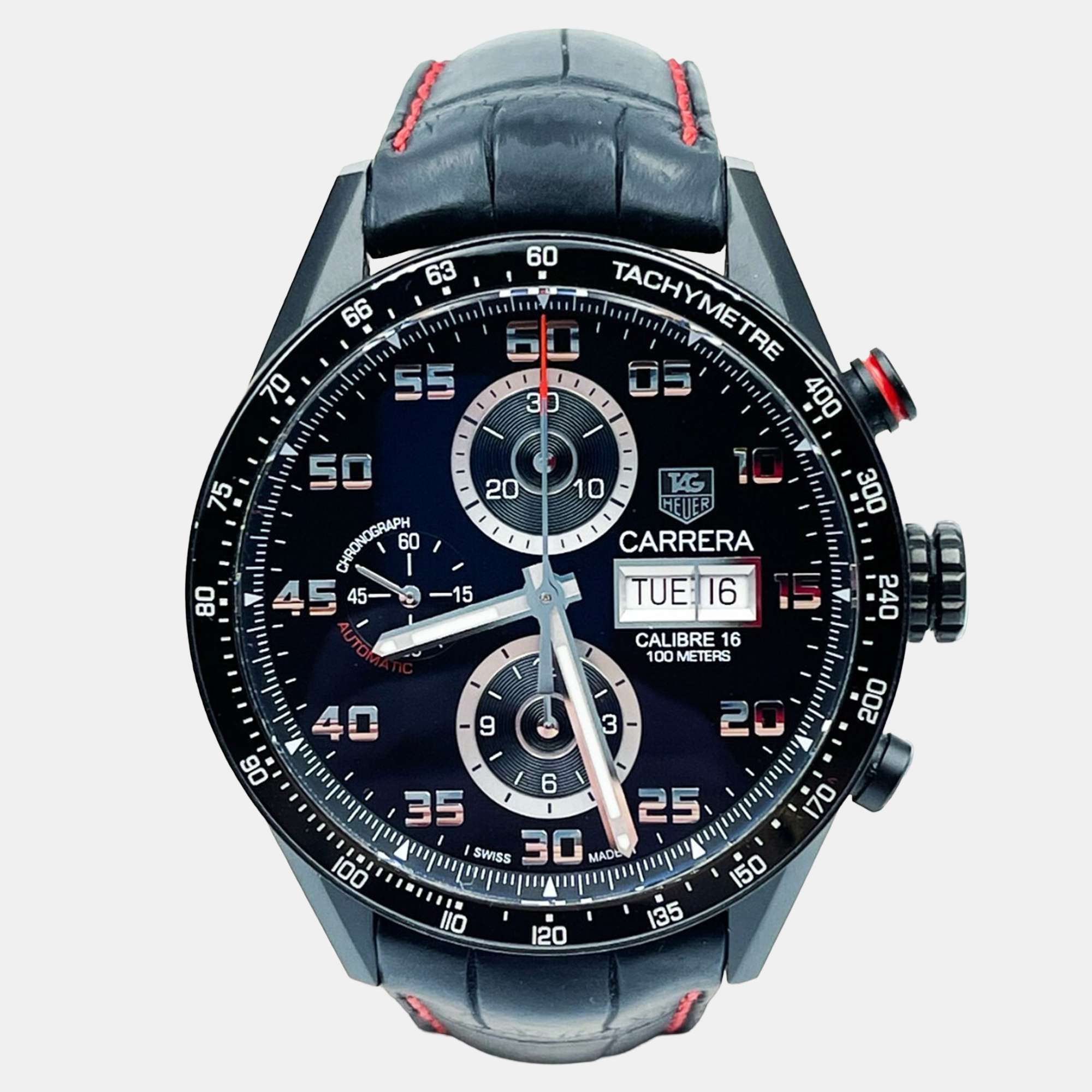 

Tag Heuer Carrera Calibre 16 CV2A81.FC6237 Automatic Titanium Men's Wristwatch 43 mm, Black