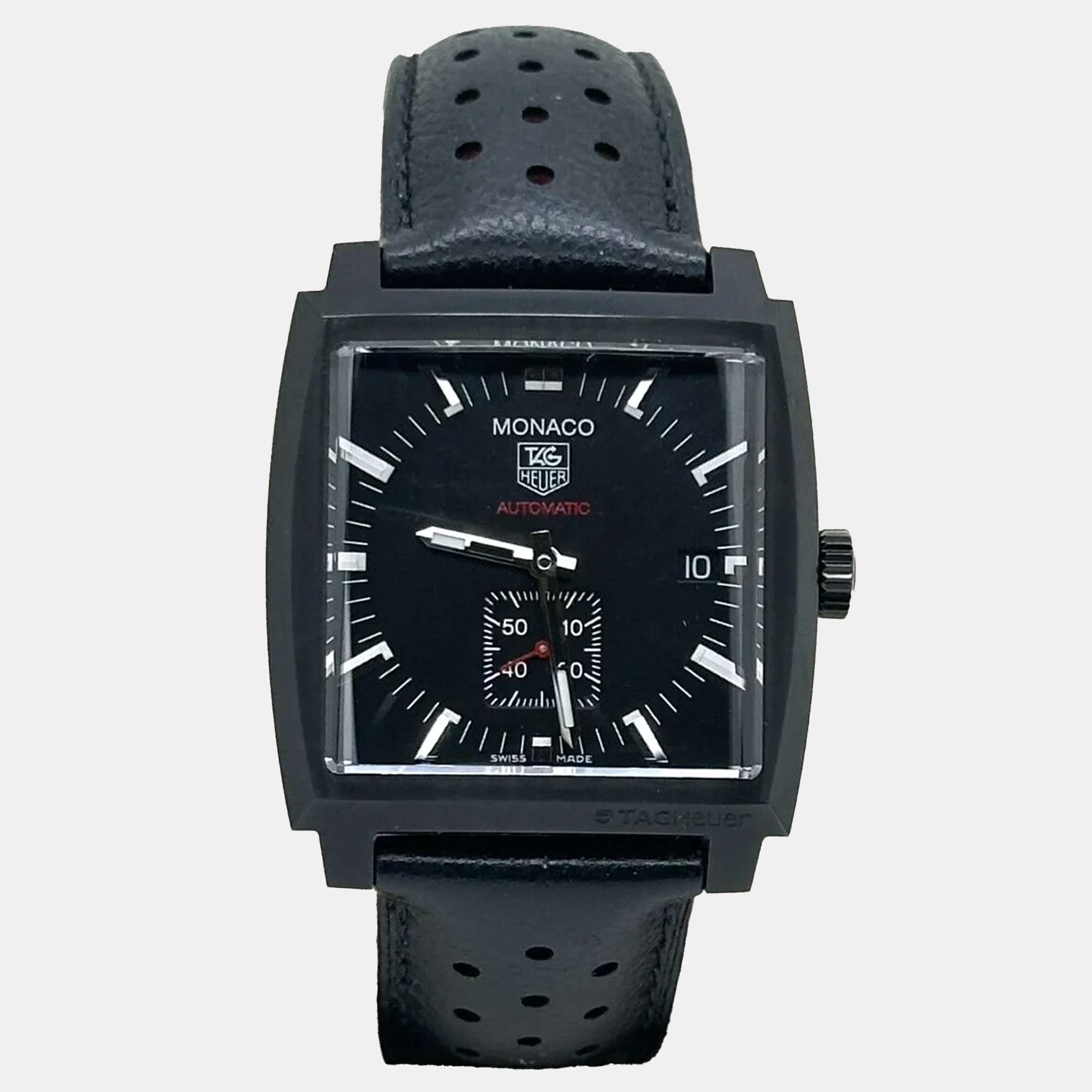 

Tag Heuer Monaco Calibre 6 WW2119.FC6338 Automatic Titanium Men's Wristwatch 37 mm, Black