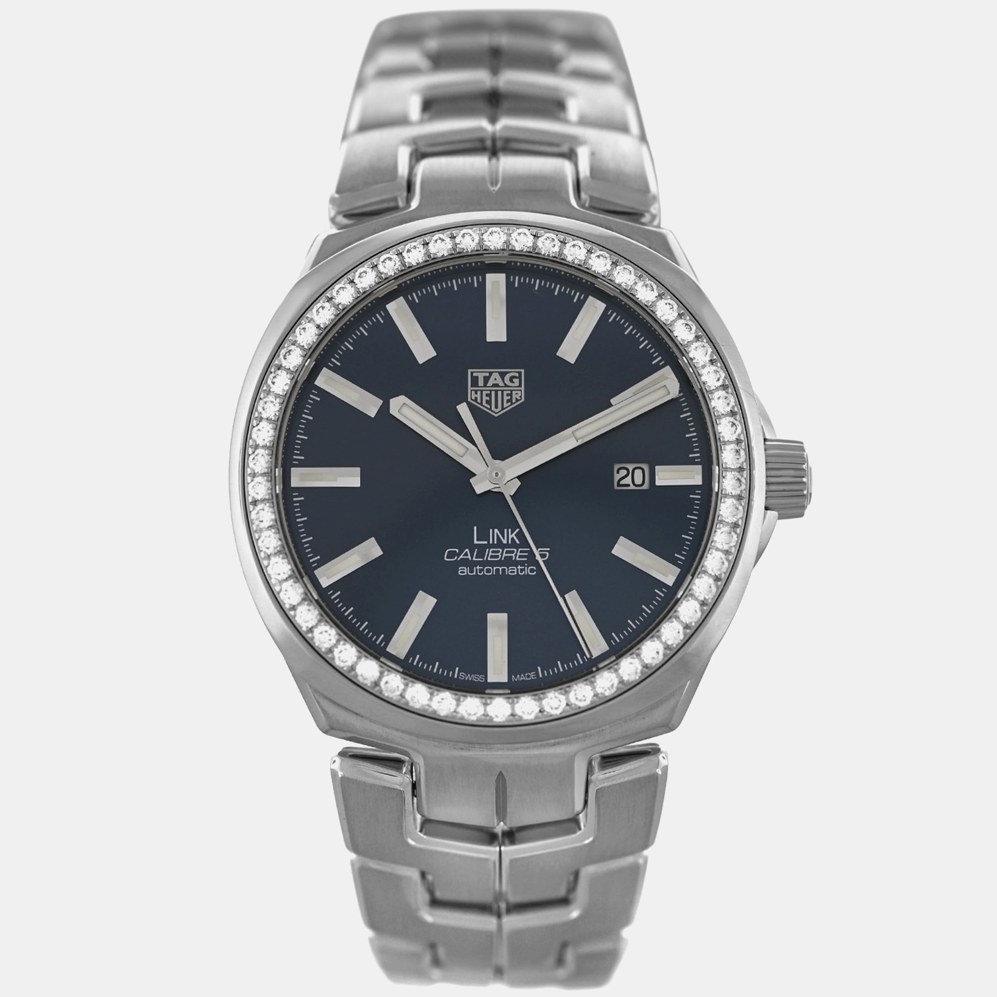 

Tag Heuer Link WBC2113.BA0603 Automatic Blue diamonds Stainless Steel Men's Wristwatch 41 mm