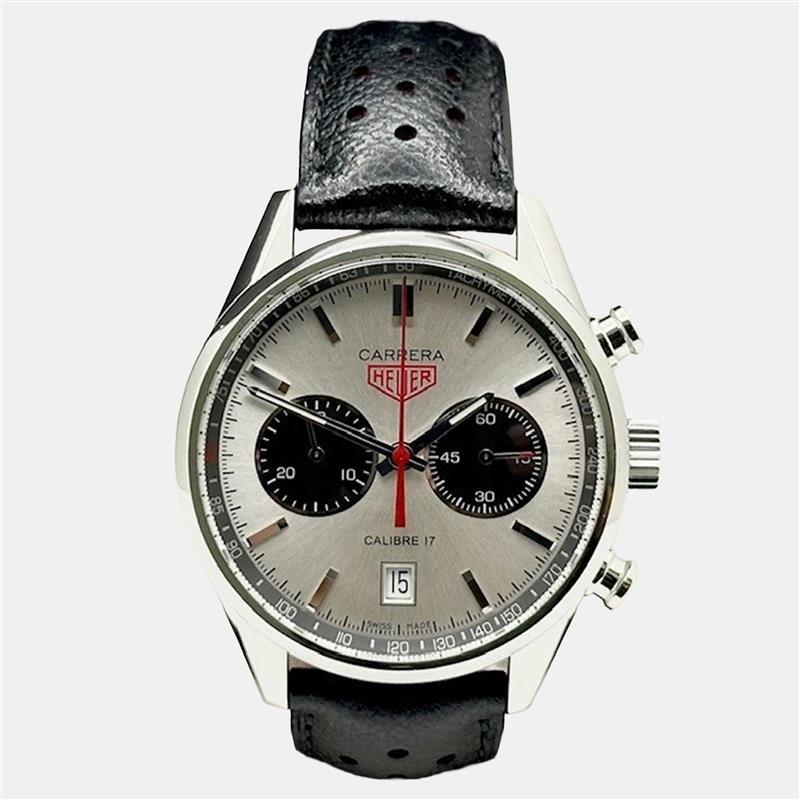 

TAG Heuer Carrera Calibre 16 CV2014 Automatic Black Dial Stainless Steel Men's Wristwatch 41 mm, Silver
