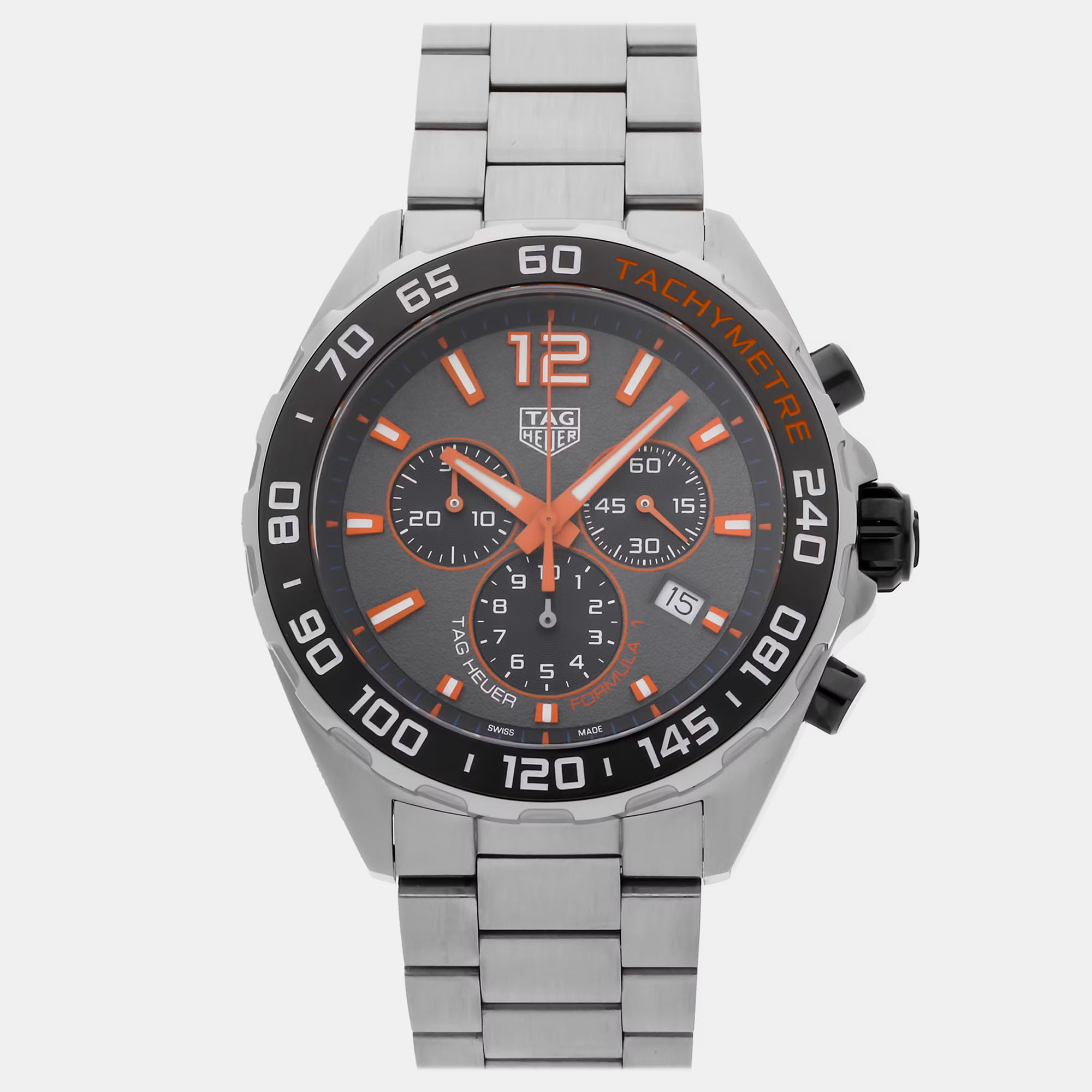 

Pre-Owned Tag Heuer Formula 1 Chronograph CAZ101AH.BA0842 Grey Quartz Stainless Steel Men's Wristwatch 43 MM