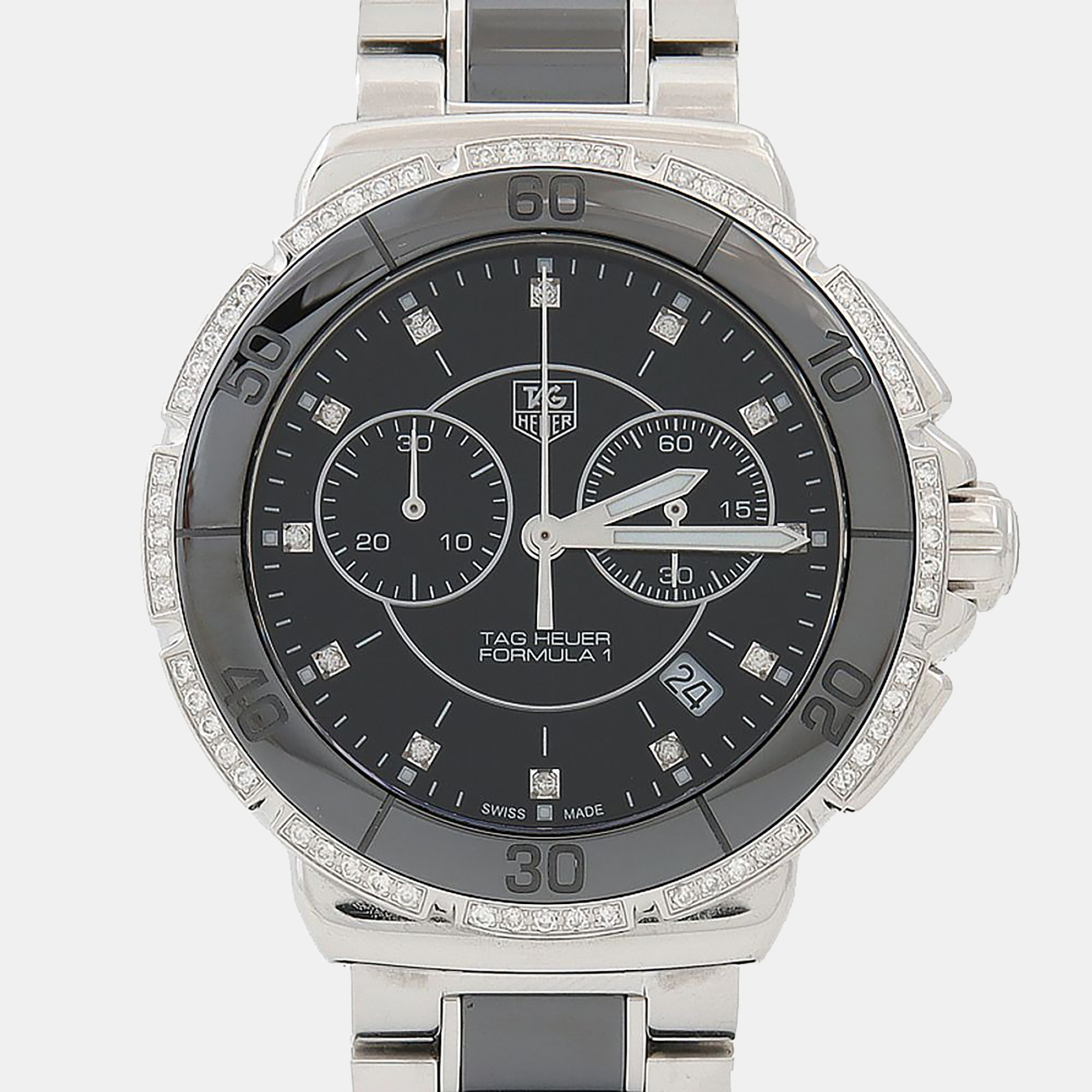 

Tag Heuer Formula 1 Chronograph Diamond CAH1212 Quartz Black Diamonds Stainless Steel Men's Wristwatch