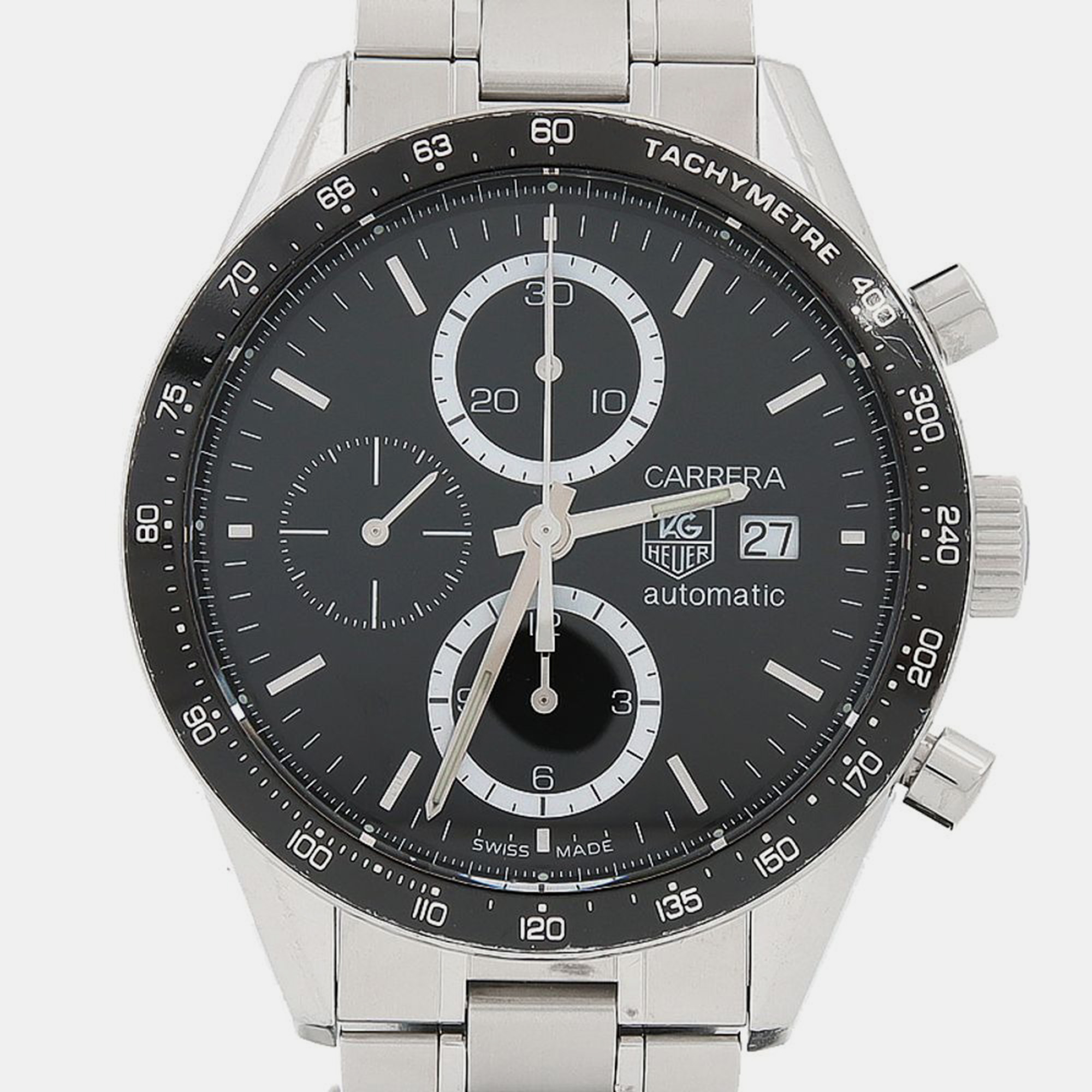 

Tag Heuer Carrera CV2010-3 Automatic Chronograph Stainless Steel Men's Wristwatch, Black