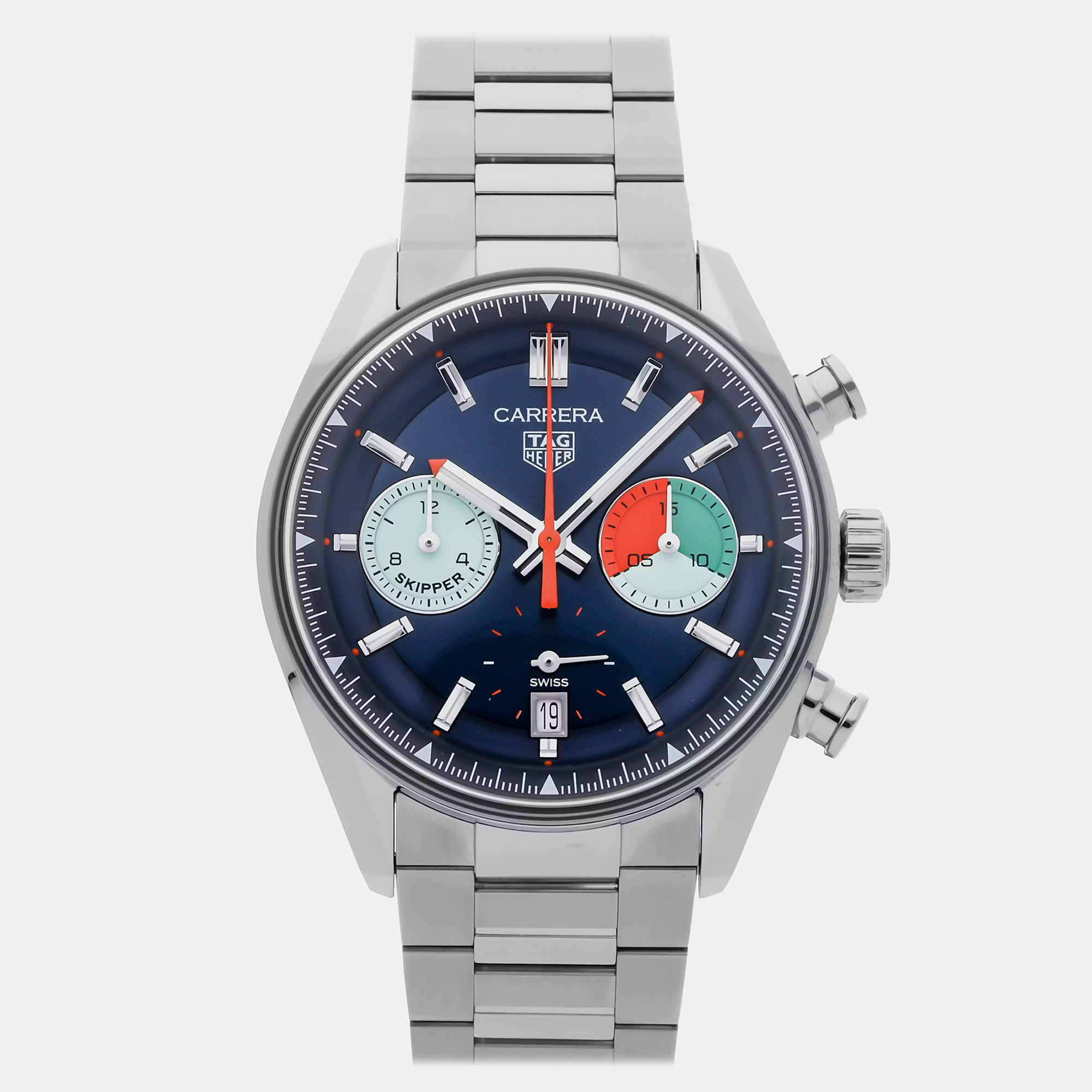 

Pre-Owned Tag Heuer Carrera Chronograph Skipper CBS2213.FN6002 Automatic 39 mm, Blue