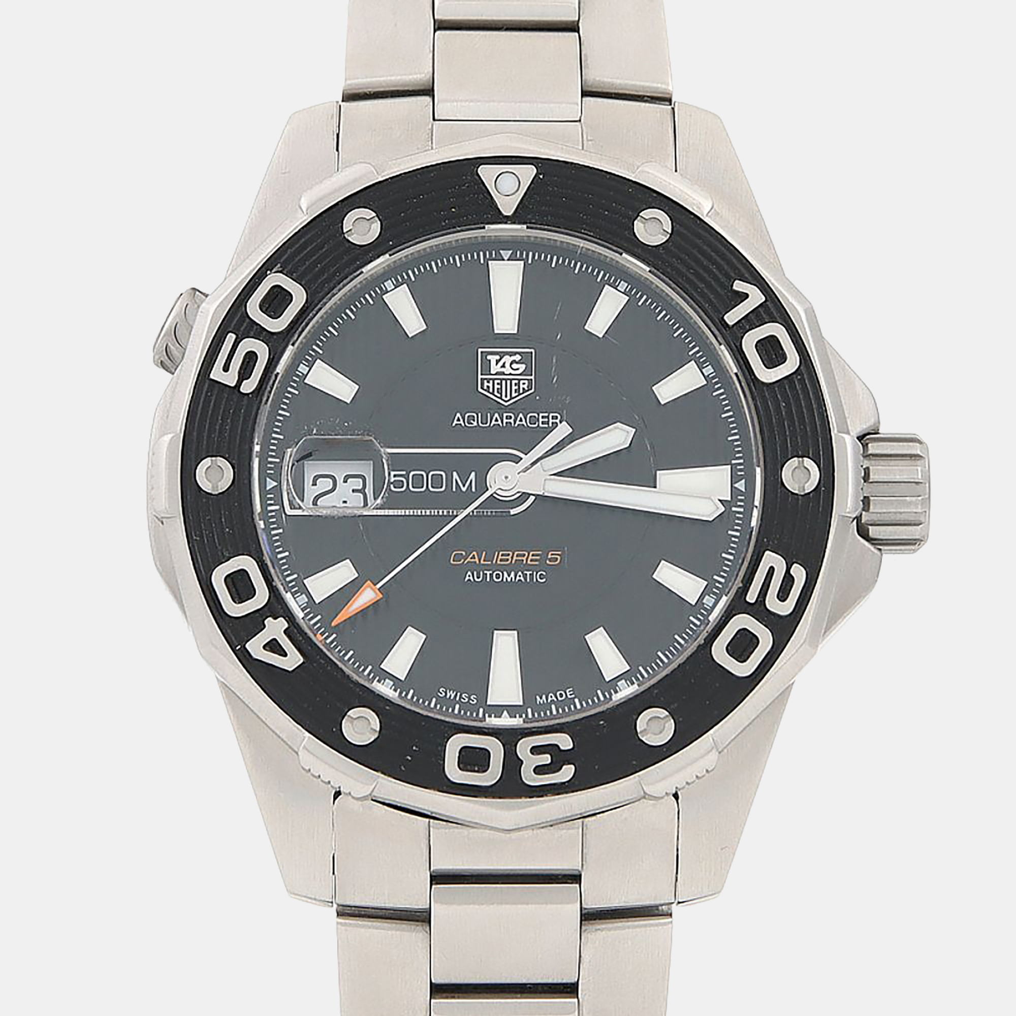 

Tag Heuer Aquaracer WAJ2110 Automatic Stainless Steel Men's Wristwatch 43.5 mm, Black