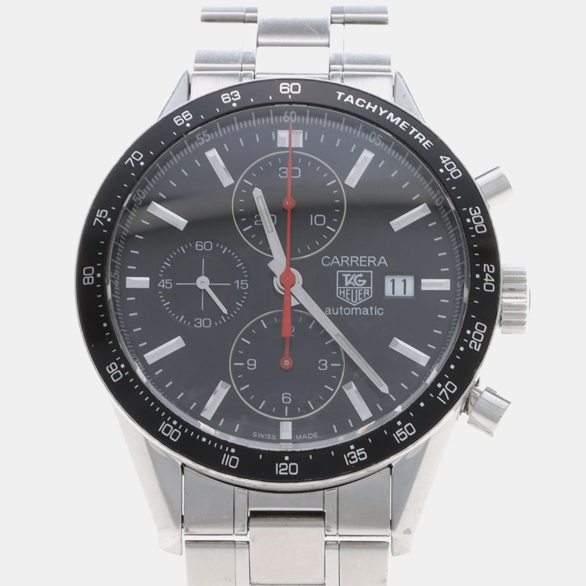 Pre-owned Tag Heuer Carrera Calibre 16 Cv2014.ba0794 Black Stainless Steel Automatic Men's Watches 41.5mm