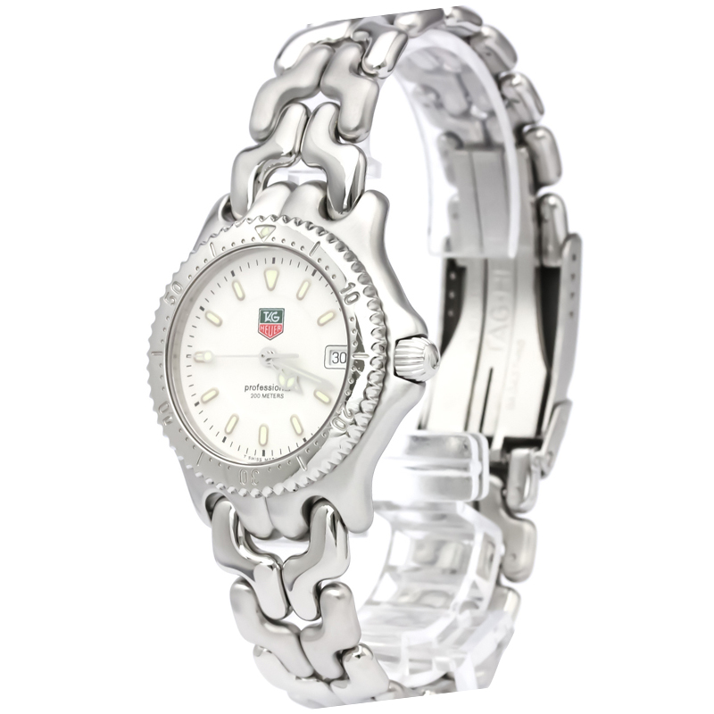 Pre Owned Tag Heuer White Stainless Steel S/EL Professional Men's Wristwatch 34MM