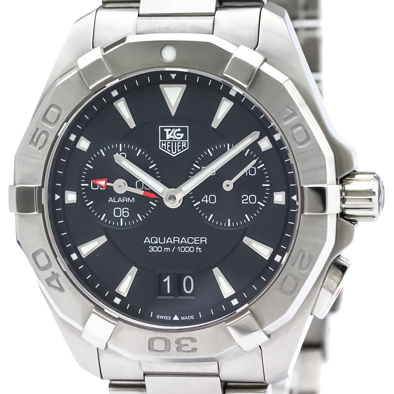 

Tag Heuer Black Stainless Steel Aquaracer Men's Wristwatch