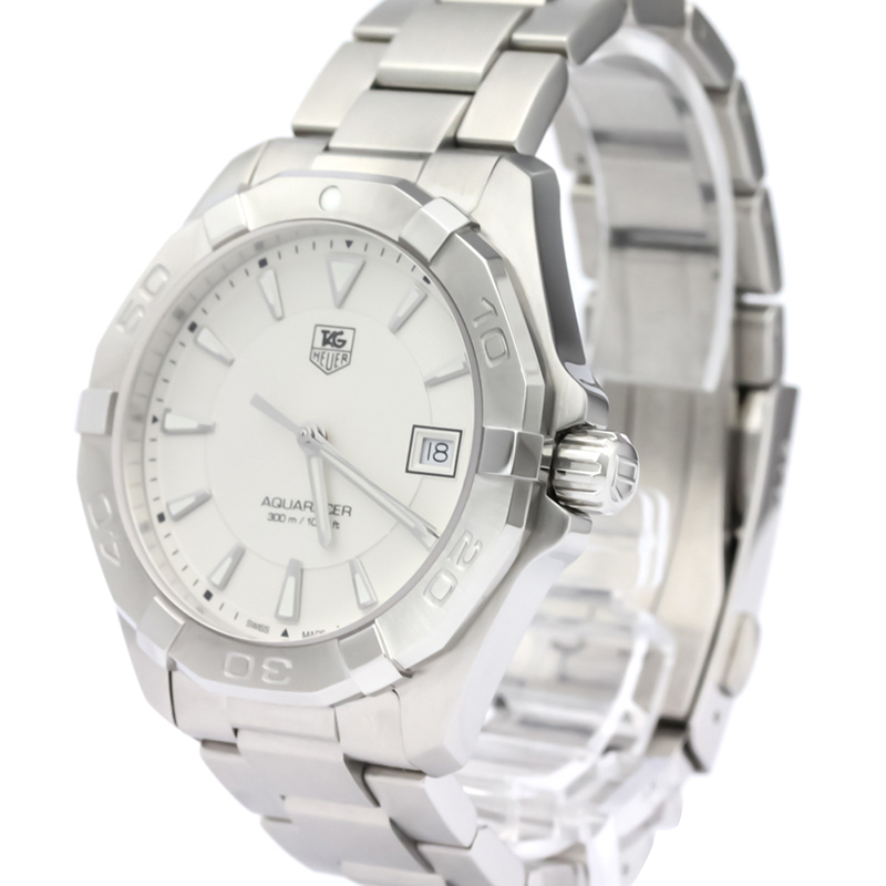 Tag Heuer Silver Stainless Steel Aquaracer Men's Wristwatch 40MM