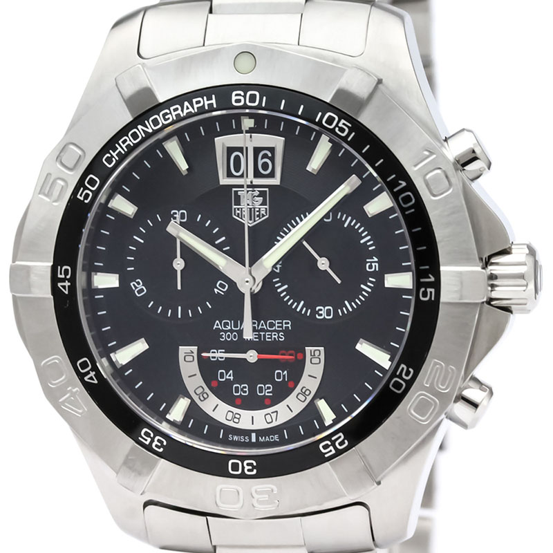 

Tag Heuer Black Stainless Steel Aquaracer Grande Date Men's Wristwatch