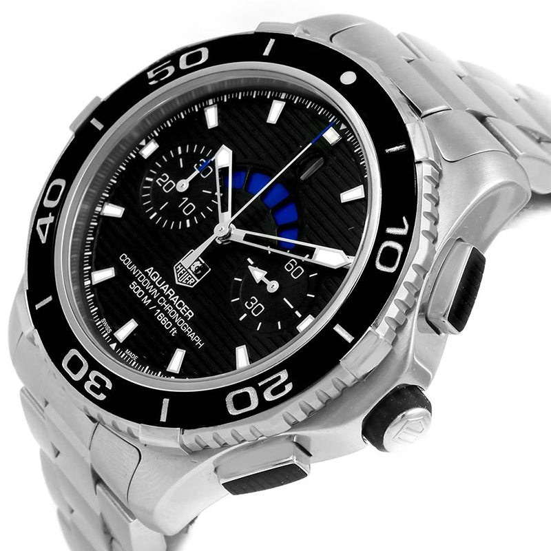 

Tag Heuer Black Stainless Steel Aquaracer CAK211A Men's Wristwatch