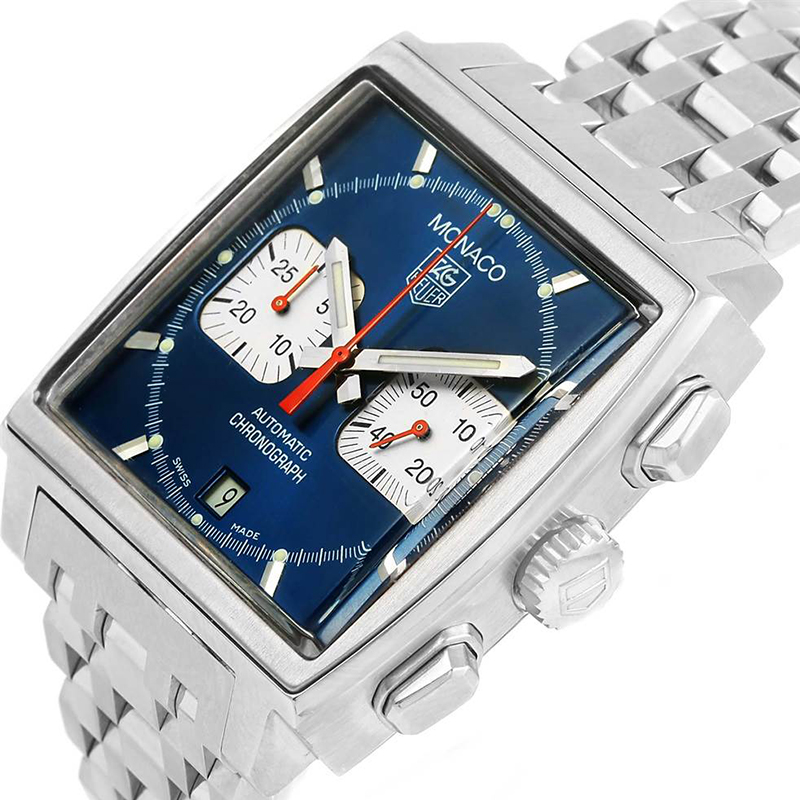 

Tag Heuer Blue Stainless Steel Monaco Chronograph CW2113 Men's Wristwatch