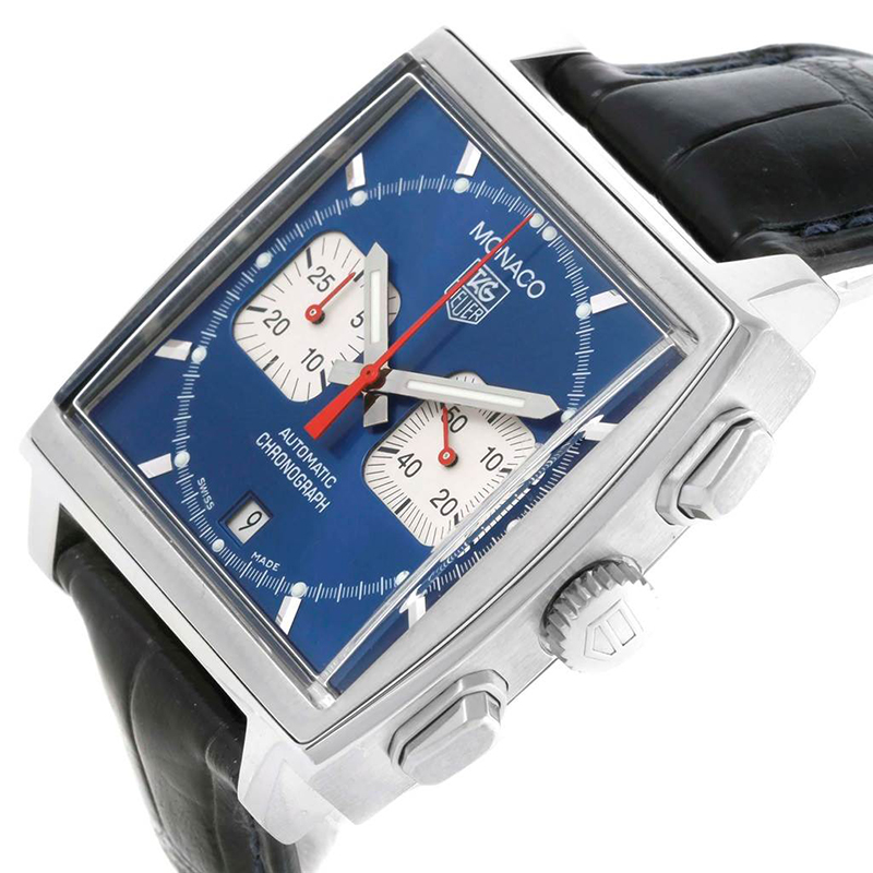 

Tag Heuer Blue Stainless Steel Monaco Chronograph CW2113 Men's Wristwatch