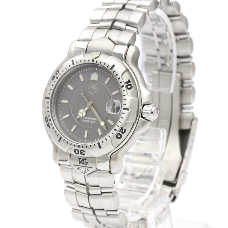 Pre Owned Tag Heuer Gray Stainless Steel 6000 Series Men's Wristwatch 35MM