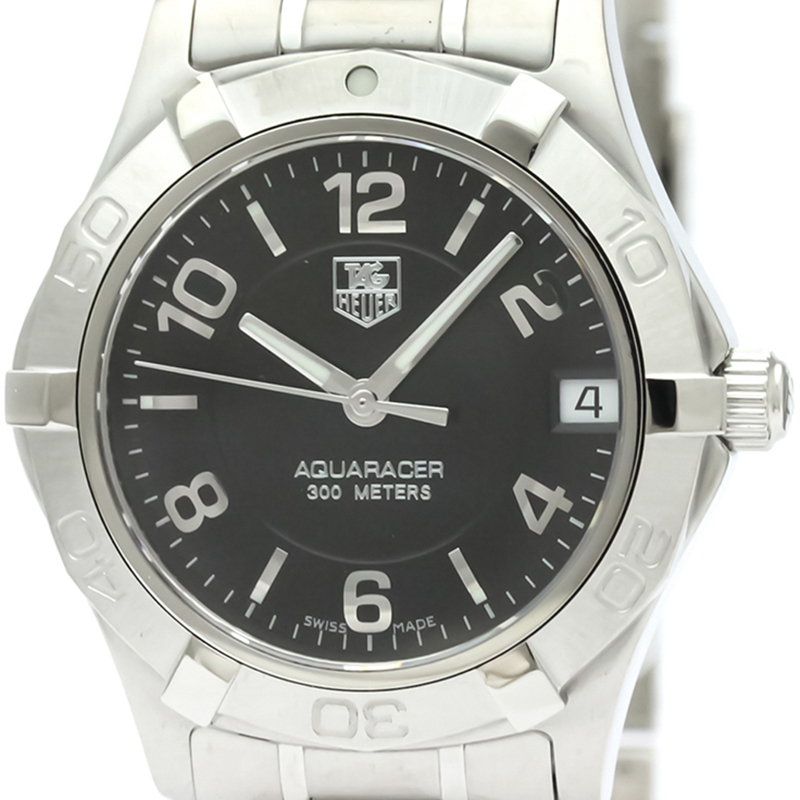 

Tag Heuer Black Stainless Steel Aquaracer WAF1310 Men's Wristwatch