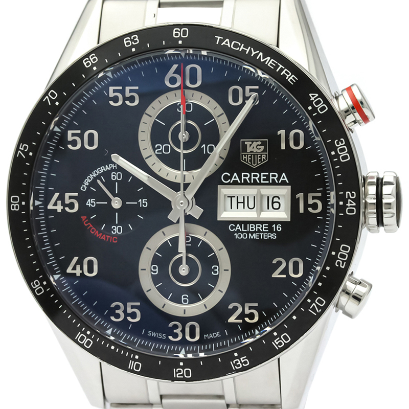 

Tag Heuer Black Stainless Steel Carrera Calibre