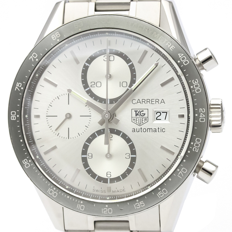 

Tag Heuer Silver Stainless Steel Carrera Chronograph CV2011 Men's Wristwatch