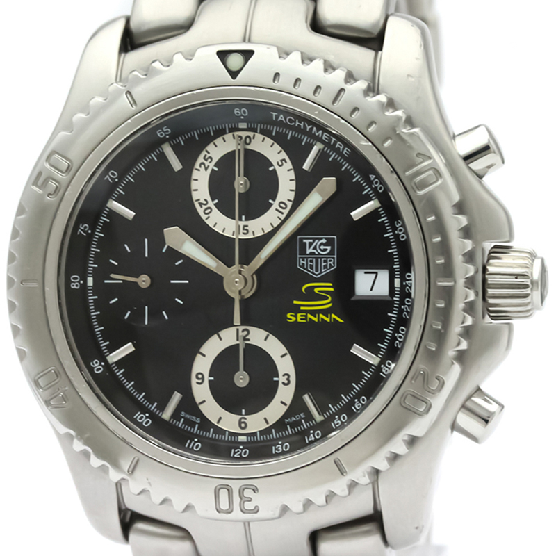 

Tag Heuer Black Stainless Steel Link Chronograph Ayrton Senna CT5114 Men's Wristwatch