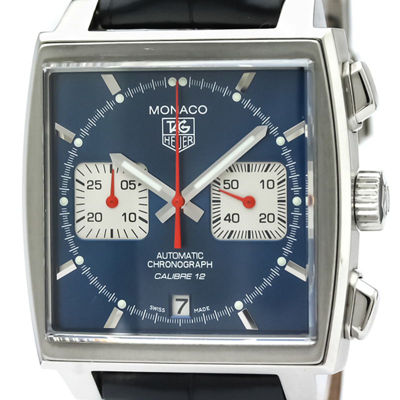 

Tag Heuer Blue Stainless Steel Monaco Chronograph CAW2111 Men's Wristwatch