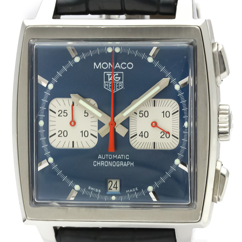 

Tag Heuer Blue Stainless Steel Monaco Chronograph Steve McQueen CW2113 Men's Wristwatch