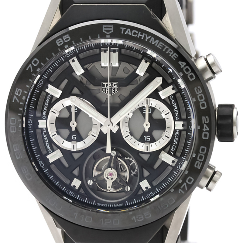 

Tag Heuer Black Ceramic And Stainless Steel Carrera Chronograph Tachymeter ACBF5A80 Men's Wristwatch