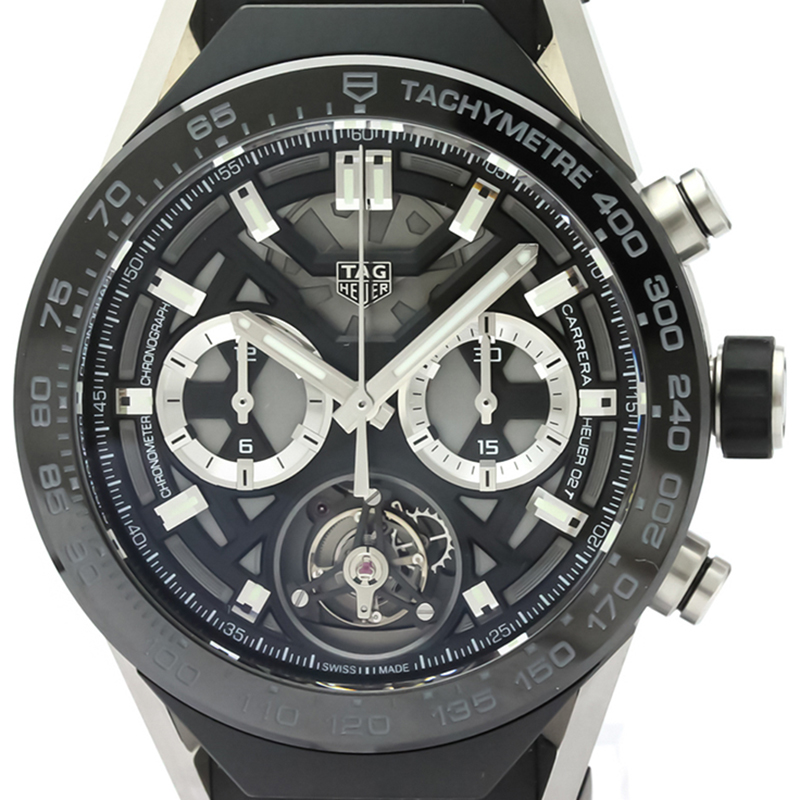 

Tag Heuer Black Ceramic And Stainless Steel Carrera Chronograph Tachymeter ACBF5A80 Men's Wristwatch