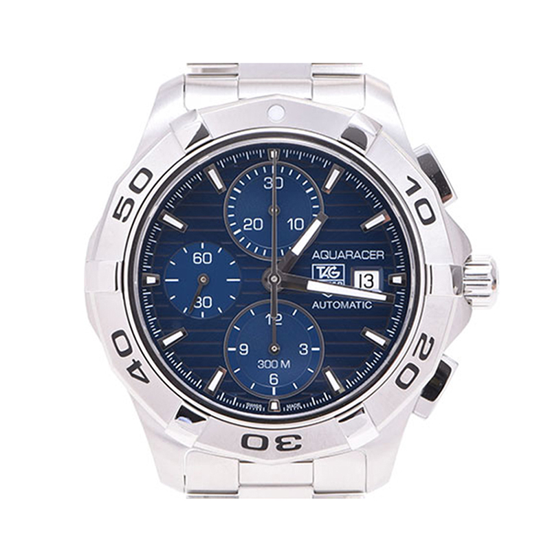 Tag Heuer Blue Stainless Steel Aquaracer Chrono CAP2112 Men's Wristwatch 43MM