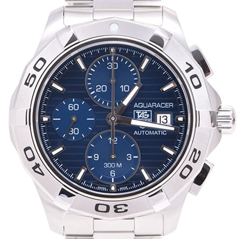 

Tag Heuer Blue Stainless Steel Aquaracer Chrono CAP2112 Men's Wristwatch