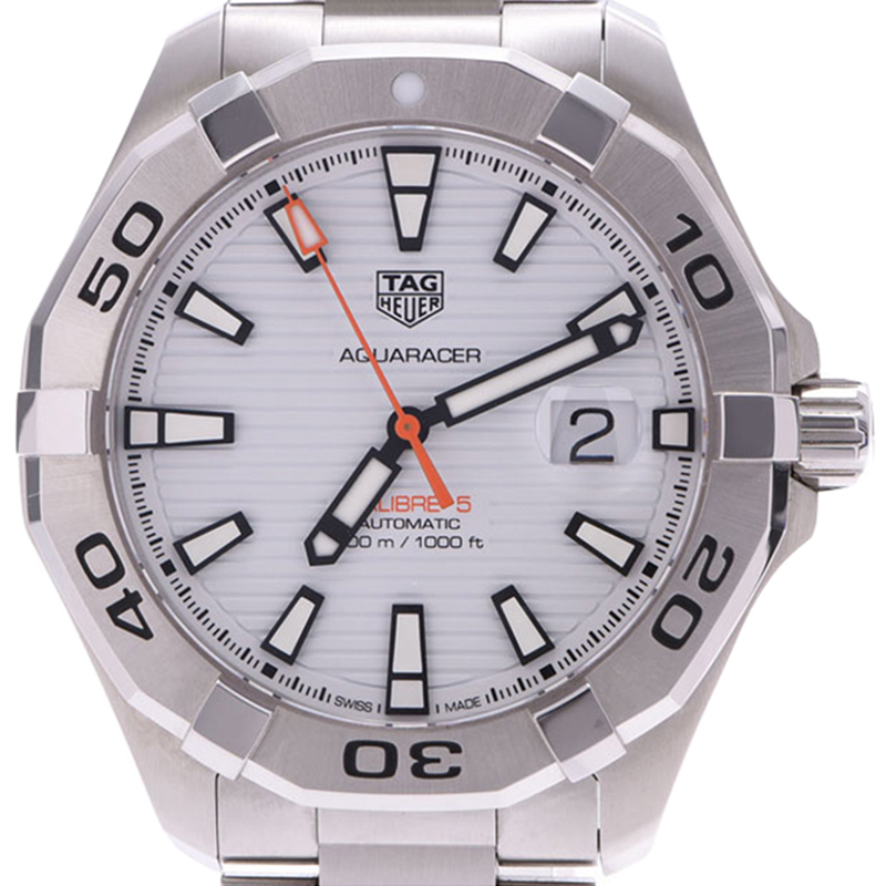

Tag Heuer White Stainless Steel Aquaracer WAY2013 Men's Wristwatch