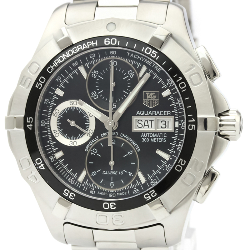 

Tag Heuer Black Stainless Steel Aquaracer Automatic CAF5010 Men's Wristwatch