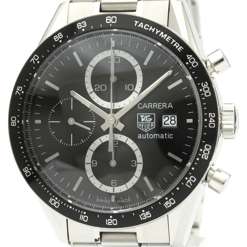 

Tag Heuer Black Stainless Steel Carrera Chronograph CV2010 Men's Wristwatch